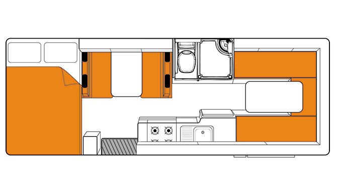 De plattegrond van de Britz Frontier camper