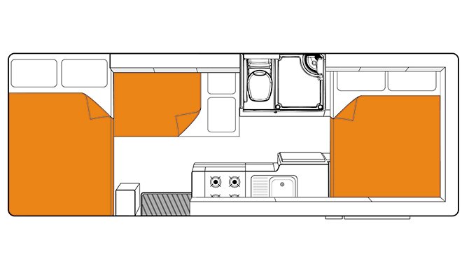 De plattegrond van de Britz Frontier camper