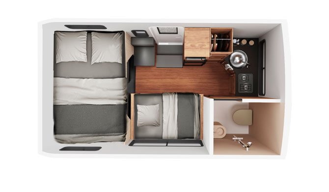 Plattegrond van de Cruise America/Canada C19 camper