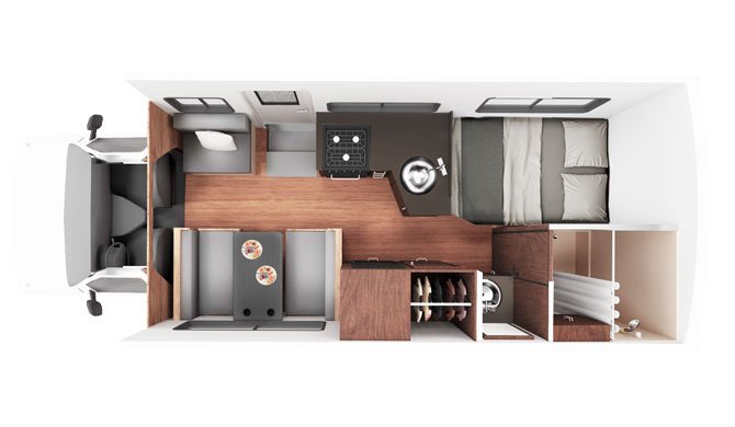 Plattegrond van de Cruise America/Canada C25 camper