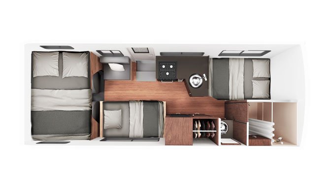 Plattegrond van de Cruise America/Canada C25 camper