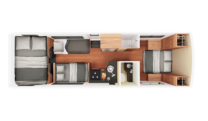 Plattegrond van de Cruise America/Canada C30 camper