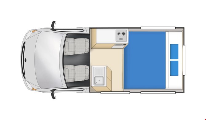 Plattegrond van de Cheapa Campa Hitop camper