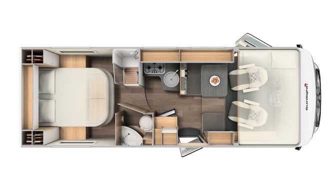 Plattegrond van de McRent Comfort Luxury camper