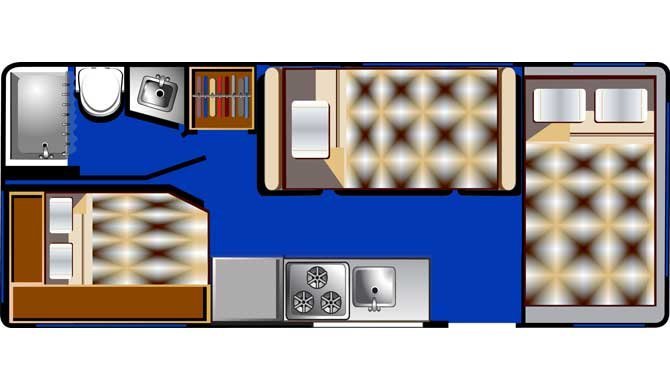 Plattegrond van de Road Bear C23-25 camper