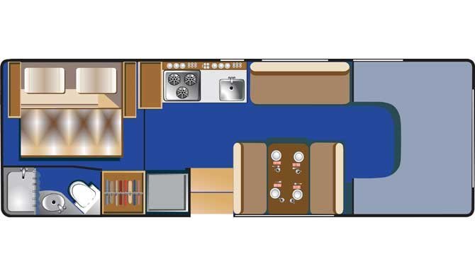 Plattegrond van de Road Bear C26-28 camper