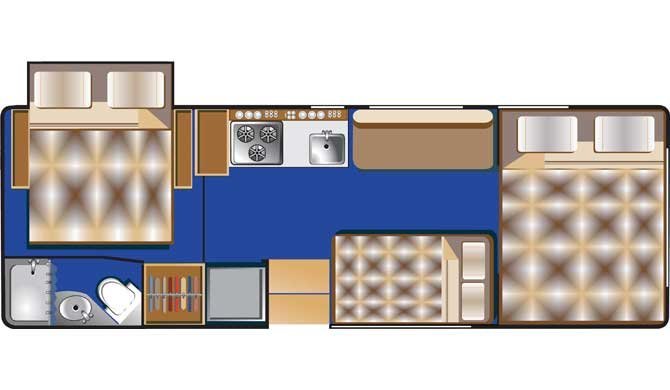 Plattegrond van de Road Bear C26-28 camper