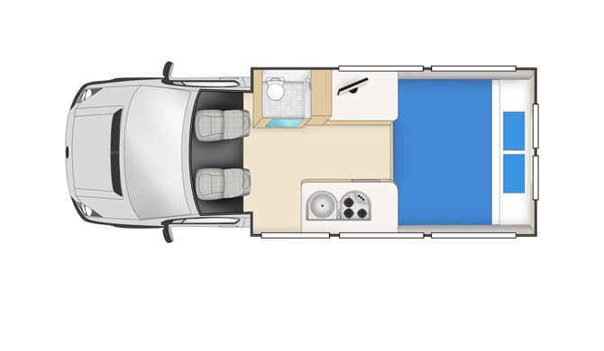 Plattegrond van de Cheapa Campa 2Berth