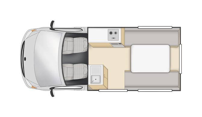 Plattegrond van de Cheapa Campa Hitop camper