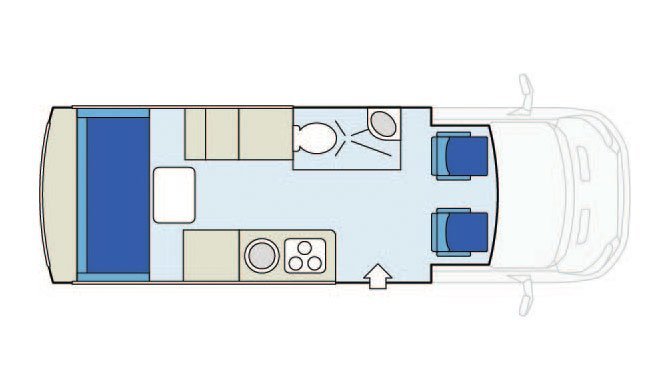 De plattegrond van de CanaDream DVC camper