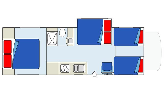 De plattegrond van de CanaDream MHA camper