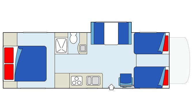 De plattegrond van de CanaDream MHA camper