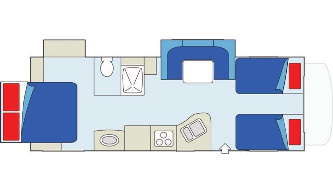 De plattegrond van de CanaDream MHB camper