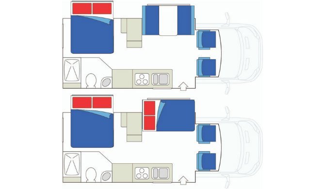 De plattegronden van de CanaDream SVC camper