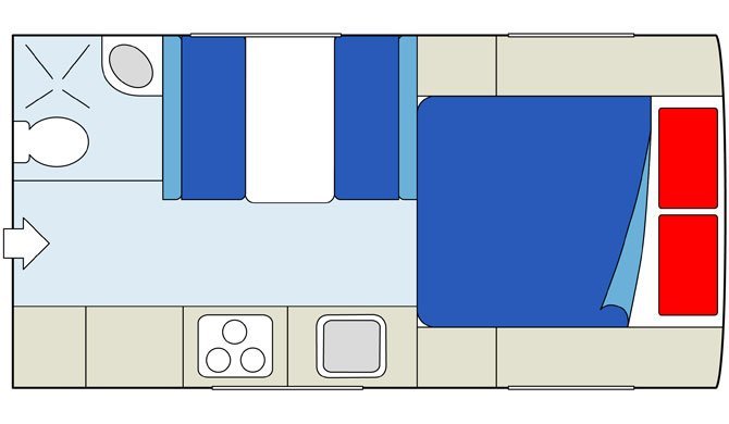 De plattegrond van de CanaDream TCA camper