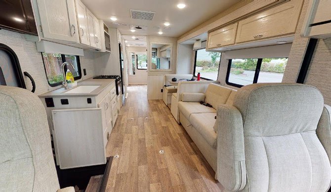 Het interieur van de Fraserway A30 Rolstoeltoegankelijke camper