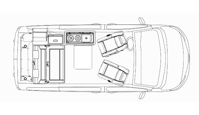 De plattegrond van de McRent Urban Standard camper