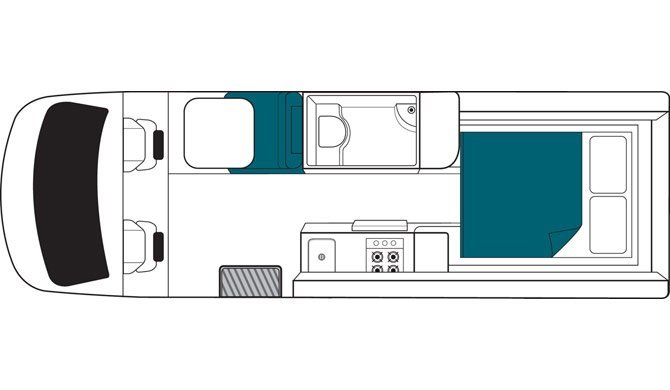 De plattegrond van de Maui Ultima camper