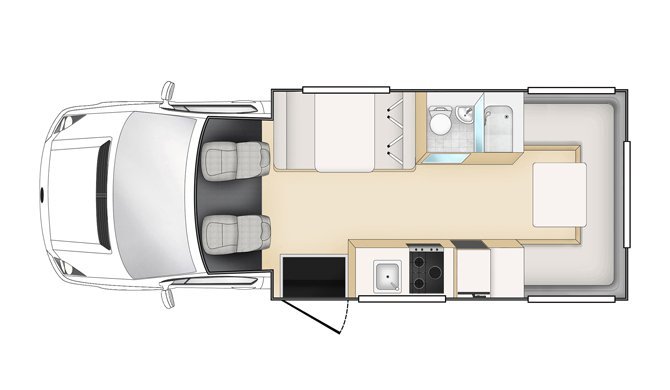 De plattegrond van de Apollo Euro Camper