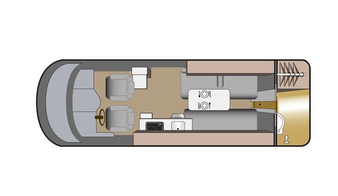 De plattegronden van de Fraserway Van Conversion camper