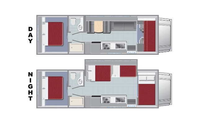 De plattegronden van de El Monte FS31 camper