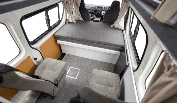 Het bovenaanzicht van de DeLITE camper van Mighty LITE Nieuw Zeeland