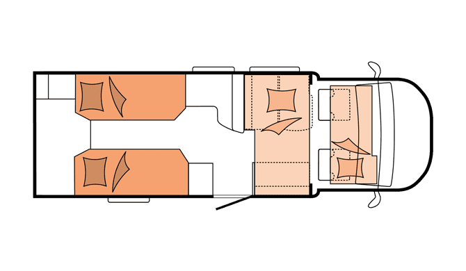 Plattegrond van de Touring Cars Luxury Small