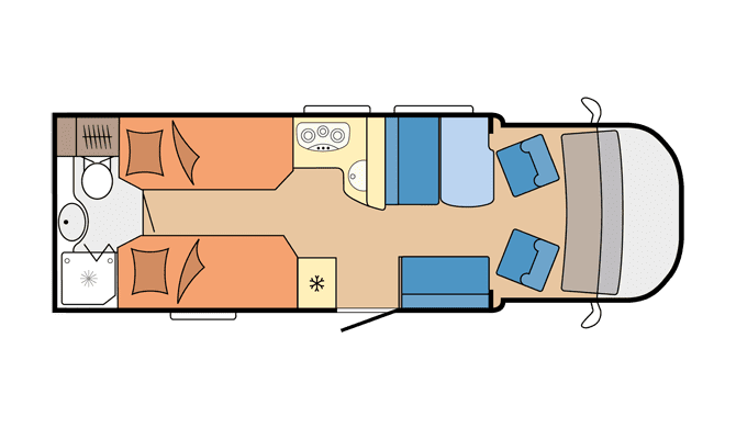 Plattegrond van de Touring Cars Luxury Small