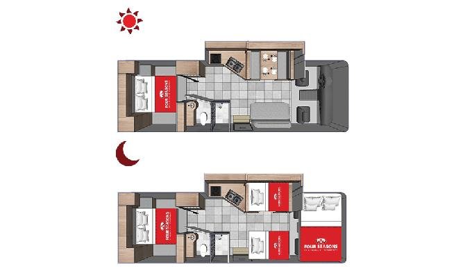 Plattegrond van de Four Seasons C-XLarge camper