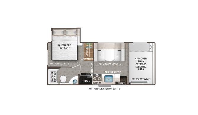 Plattegrond 1 van de Fraserway Run of Fleet camper