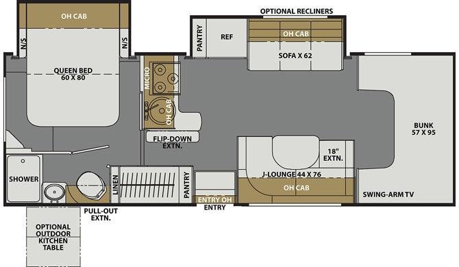 Plattegrond 2 van de Four Seasons Run of Fleet camper