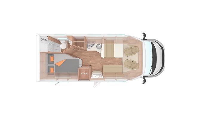 Plattegrond van de Apollo Family Traveller Plus camper