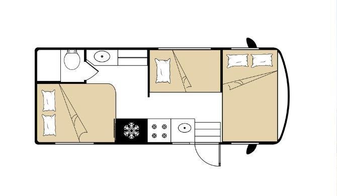 Plattegrond van de Road Bear C23-25 camper