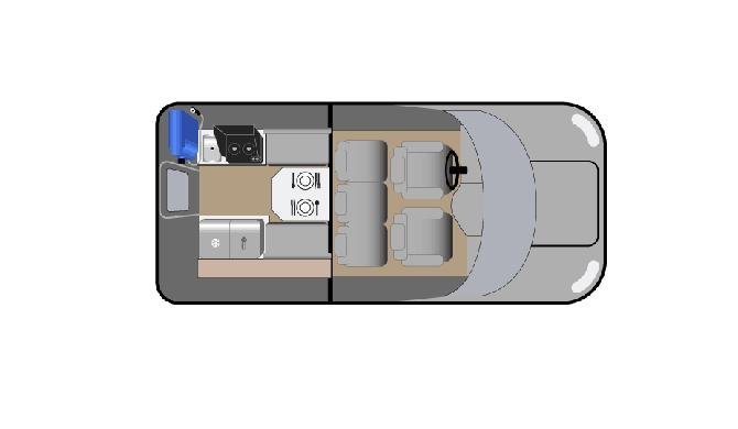 De plattegrond van de camper overdag