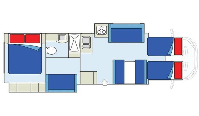 De plattegrond van de CanaDream MHX camper