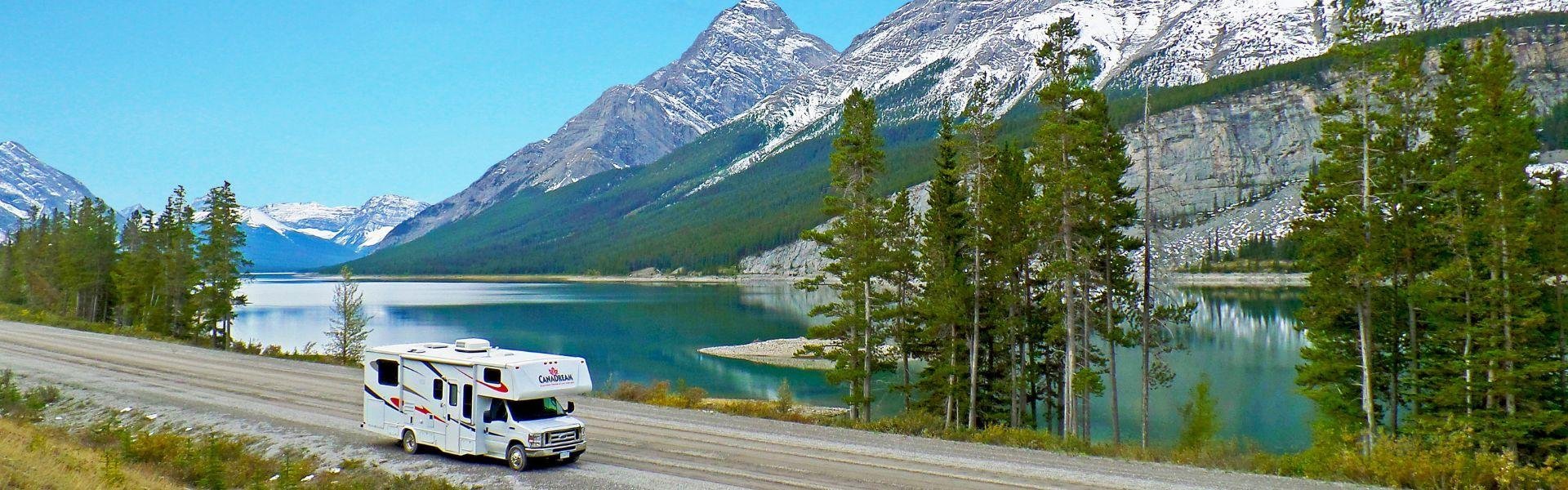 CanaDream camper at lake Alberta